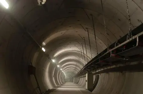 Il tunnel di base del Brennero in una foto d'archivio del 28 settembre 2017. ANSA/ US PROVINCIA DI BOLZANO +++ NO SALES - EDITORIAL USE ONLY +++