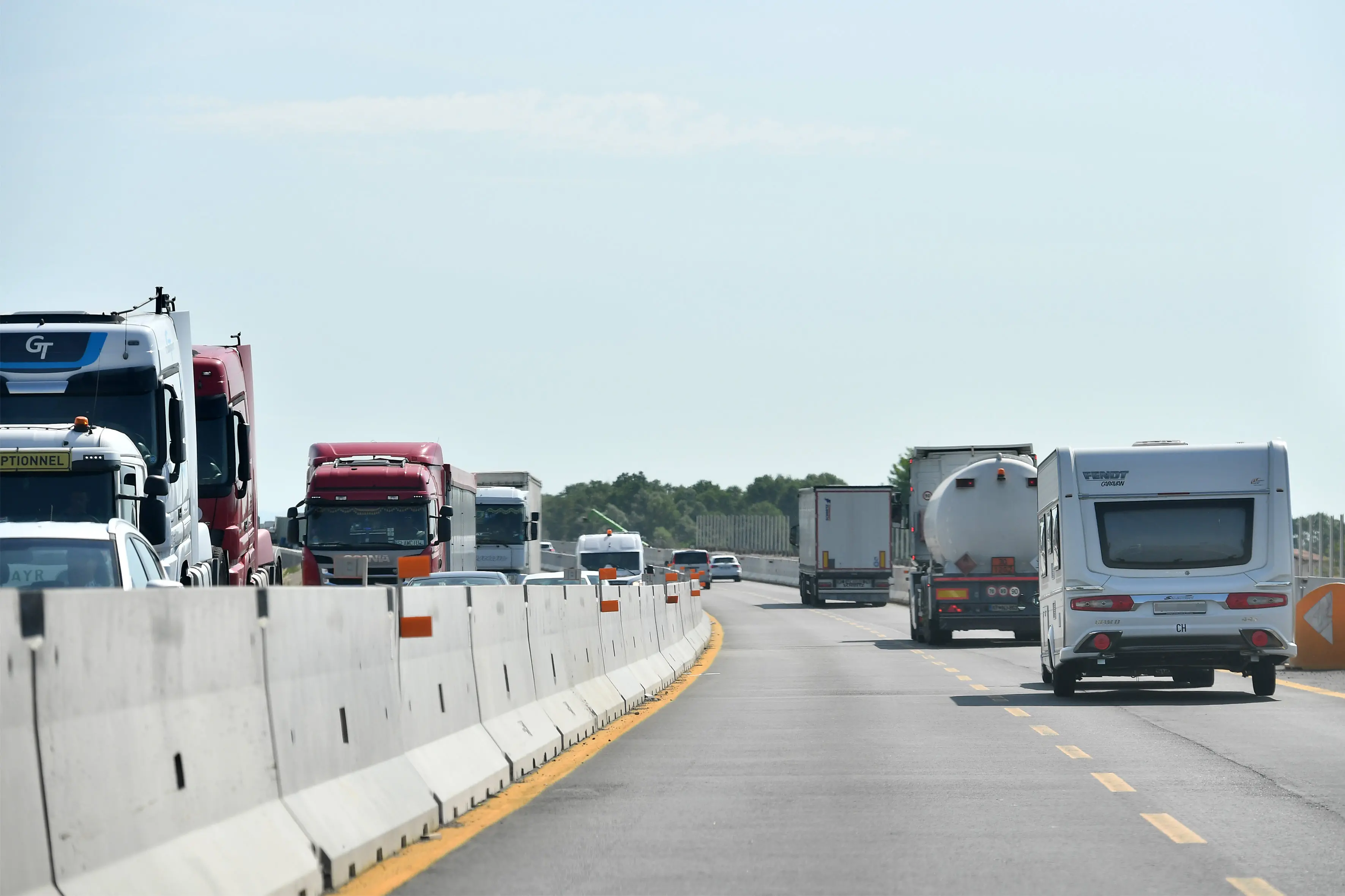 Traffico sulla A4 in coincidenza di un cantiere per la terza corsia