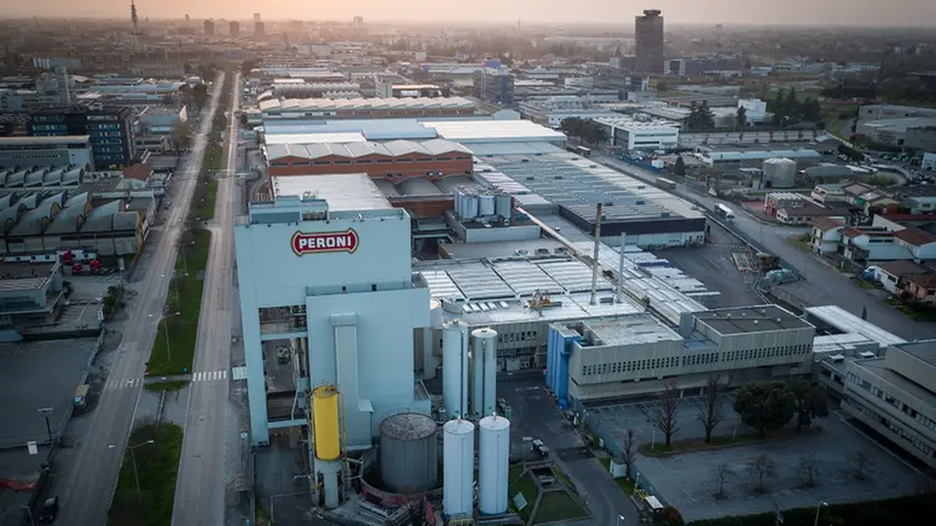 Lo stabilimento della Birra Peroni in zona industriale a Padova