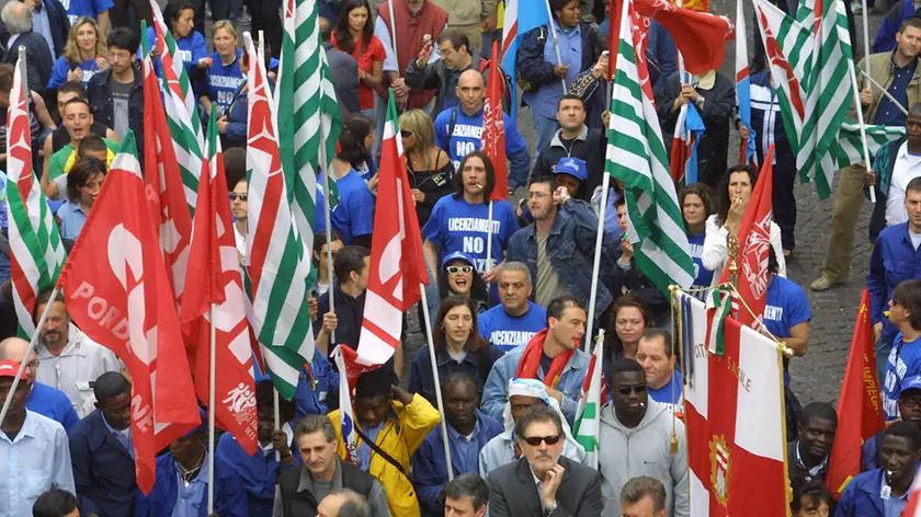 Un'immagine d'archivio di una manifestazione sindacale