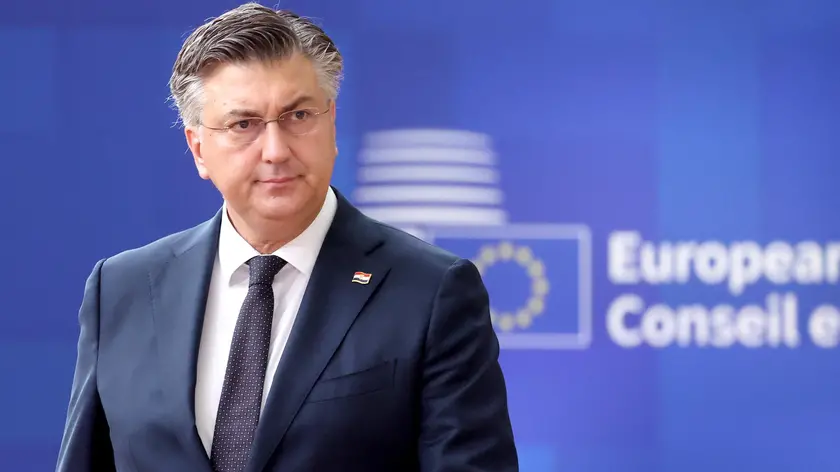 epa11663892 Croatian Prime Minister Andrej Plenkovic arrives for the European Council summit in Brussels, Belgium, 17 October 2024. EU leaders are meeting in Brussels to discuss Ukraine, the Middle East, competitiveness, migration and foreign affairs. EPA/CHRISTOPHER NEUNDORF