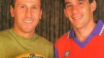 Zico e Senna, due campioni planetari, durante l’incontro in Giappone nel 1993