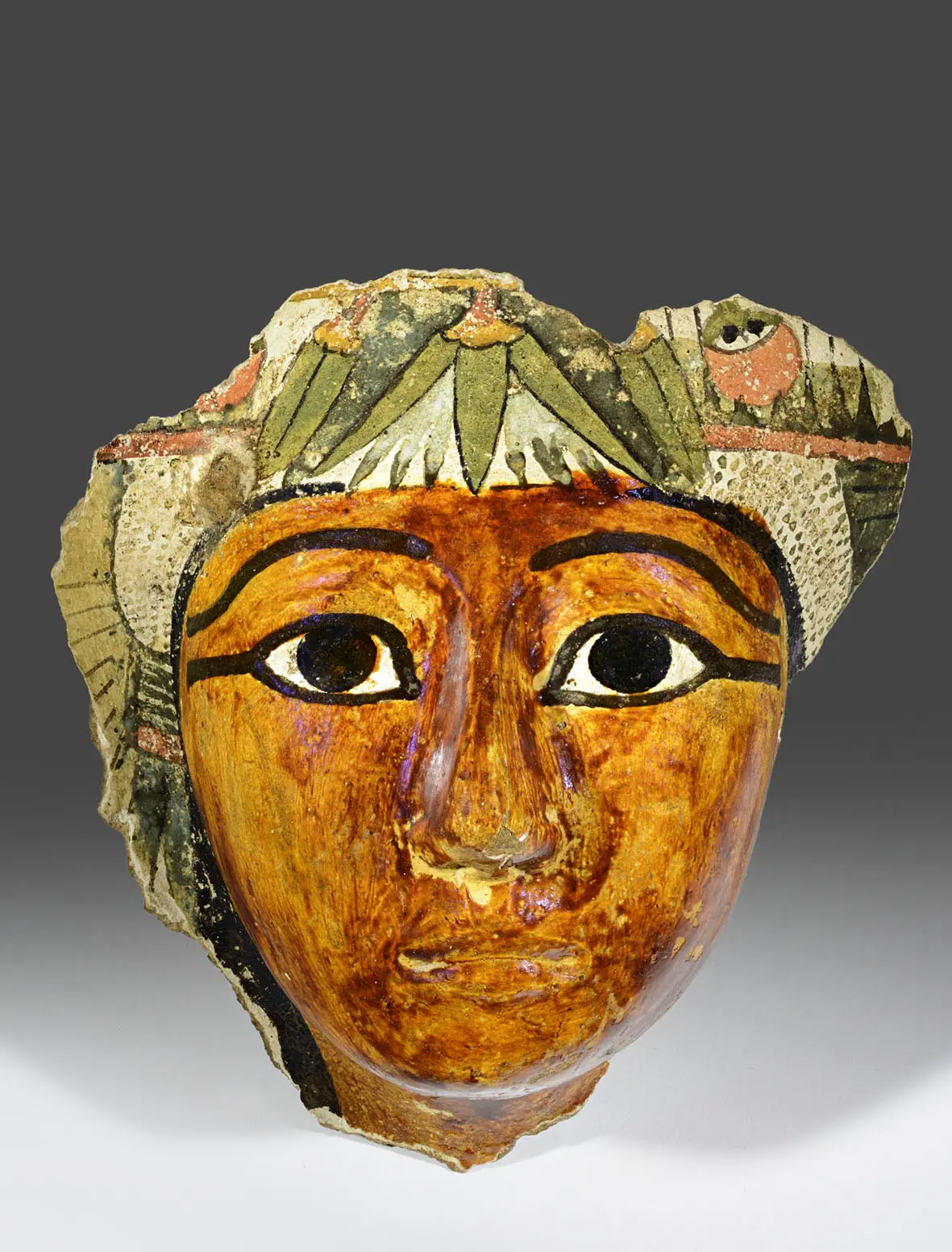 Maschera di mummia, cartonnage, Epoca Tolemaica (305 - 30 a.C)