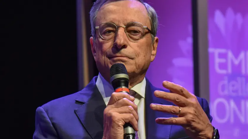 Mario Draghi a Il tempo delle donne 2024 alla Triennale, 12 Settembre 2024 ANSA/MATTEO CORNER