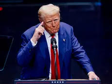 epa11622703 Former US president and Republican presidential nominee Donald Trump participates in a campaign event on changing the tax code and promoting US manufacturing at the Johnny Mercer Theatre in Savannah, Georgia, USA, 24 September 2024. EPA/ERIK S. LESSER