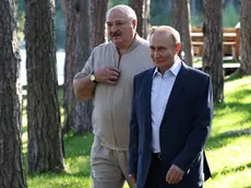 epa11497277 Russian President Vladimir Putin (R) and Belarusian President Alexander Lukashenko visit the Chapel of the Valaam Icon of the Mother of God on Svetly Island, Republic of Karelia, Russia, 26 July 2026. The Belarusian president is on a two days working visit to Russia. EPA/ALEXANDER KAZAKOVSPUTNIK/KREMLIN POOL MANDATORY CREDIT