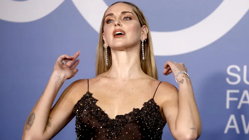 Chiara Ferragni durante il photocall prima dei CNMI Sustainable Fashion Awards 2024 al Teatro alla Scala a Milano, 22 settembre 2024. ANSA/MOURAD BALTI TOUATI