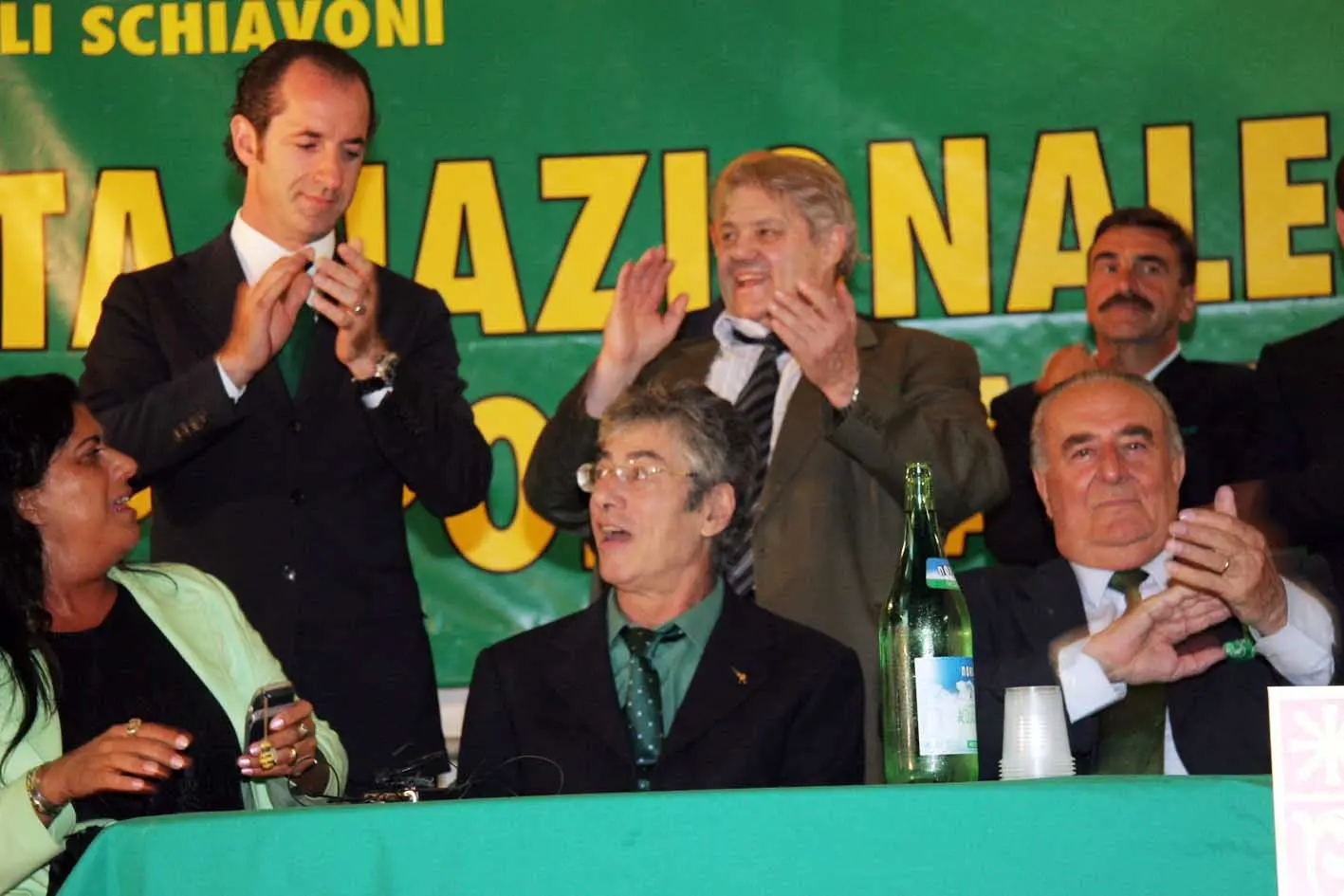 TREVISO 11/09/05 BOSSI A FIERA FESTA LEGA NORD bossi alla festa lega nord al prato della fiera