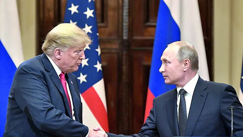 Luglio 2018: l’allora presidente Donald Trump incontra il presidente russo Vladimir Putin a Helsinki