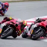 epa11722587 Spanish MotoGP riders Augusto Fernandez (L) and Pedro Acosta (R) in action during a free practice session for the Motorcycling Solidarity Grand Prix of Barcelona, in Barcelona, Spain, 15 November 2024. The Motorcycling Solidarity Grand Prix of Barcelona is held at the Circuit de Barcelona-Catalunya racetrack on 17 November 2024 replacing the Grand Prix of Valencia season ender. EPA/Alejandro Garcia