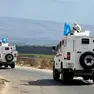 epa11606095 United Nations Interim Force (UNIFIL) vehicles patrol in Wazzani village, southern Lebanon, 15 September 2024. Displaced Syrian refugees, who used to work in agricultural fields in Wazzani village, are leaving the area after leaflets reportedly dropped by the Israel Defense Forces (IDF) demanded the evacuation of civilians from the Wazzani area and surroundings by 4pm local time due to Hezbollah activity in the area. The IDF did not immediately issue an official comment about the evacuation recommendation. EPA/STR