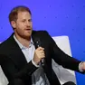 epa11550819 Britain's Prince Harry speaks during the 'Responsible Digital Future' forum at EAN University in Bogota, Colombia, 15 August 2024. The Duke and Duchess of Sussex began a four-day visit to Colombia, where they will tour different parts of the country, learn about its culture and rich biodiversity, and address current issues such as cyberbullying and online violence in schools and forums. EPA/Carlos Ortega