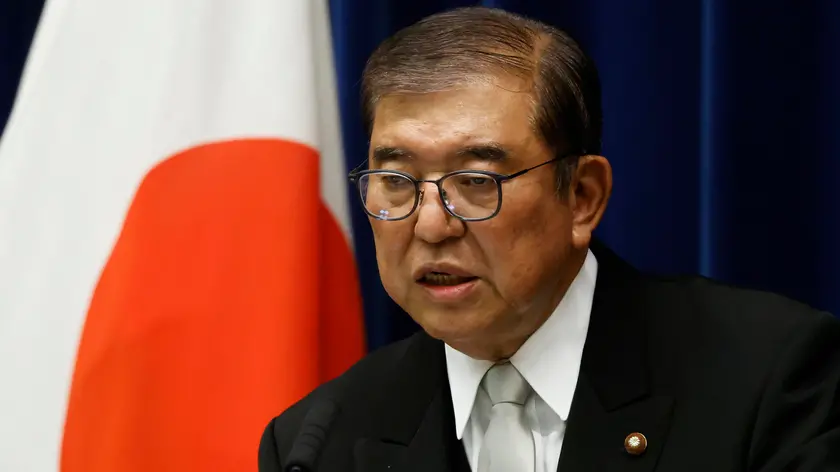 epa11714919 Japan's prime minister Shigeru Ishiba speaks during a news conference at the prime minister's official residence in Tokyo, Japan, 11 November 2024. Japanese Prime Minister Shigeru Ishiba was reelected as prime minister at the second round of voting by the lawmakers. EPA/KIYOSHI OTA / POOL