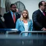 epa11377557 Karoline Leavitt (C) follows former President Donald Trump as they arrive for Trump’s criminal trial at the Manhattan Criminal Court in New York, NY, USA, 29 May 2024. Trump was charged with 34 counts of falsifying business records last year, which prosecutors say was an effort to hide a potential sex scandal, both before and after the 2016 presidential election. Trump is the first former U.S. president to face trial on criminal charges. EPA/JABIN BOTSFORD / POOL