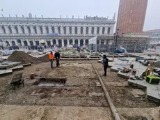 Gli scavi archeologici nell'area Marciana a Venezia (foto Matteo Tagliapietra/Interpress)