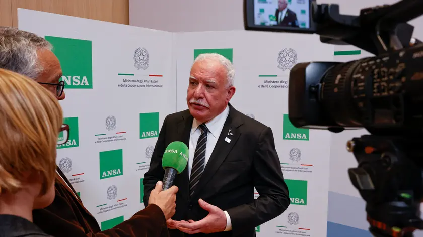 Riyad al-Maliki, the Minister for Foreign Affairs of the Palestinian Authority attends during the Rome Med 2024, Mediterranean Dialogues conference in Rome, Italy, 25 November, 2024. ANSA/FABIO FRUSTACI