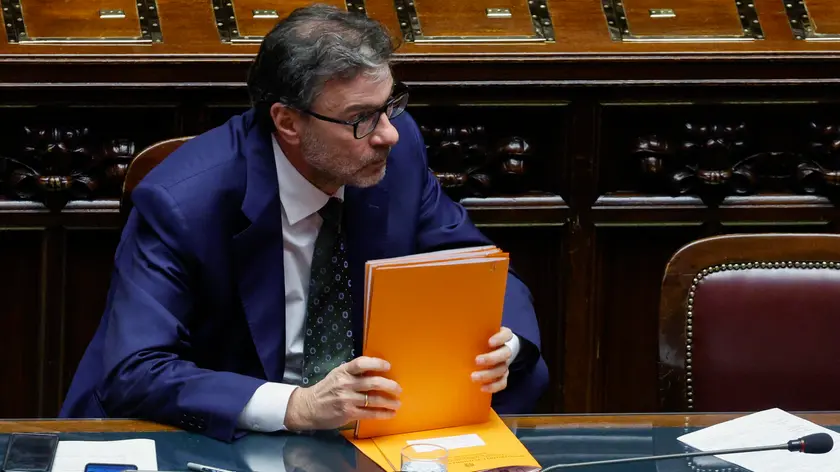 epa11718784 Italian Economy Minister Giancarlo Giorgetti attends a question time at the Chamber of Deputies (the lower house) of the Italian Parliament in Rome, Italy, 13 November 2024. EPA/FABIO FRUSTACI