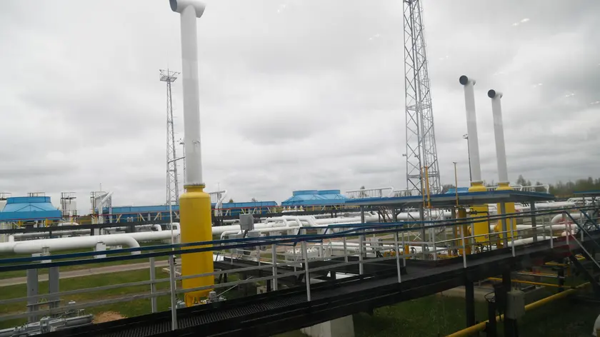 epa10592585 Tanks, pipes and valves at the over ground site of the underground gas storage Incukalns (Incukalns UGS) near Ragana, Latvia, 26 April 2023. According to the unified natural gas transmission and storage company JSC 'Conexus Baltic Grid', Incukalns UGS is the only functional storage in the Baltic countries. It has a capacity of 4.47 billion cubic meters, from which 2.32 billion cubic meters are active or constantly pumped natural gas. In case of rising consumption of natural gas in the region, it can be increased up to 3.2 billion cubic meters of active natural gas, which will fully ensure Latvia's and the nearby region needs for fuel. EPA/TOMS KALNINS