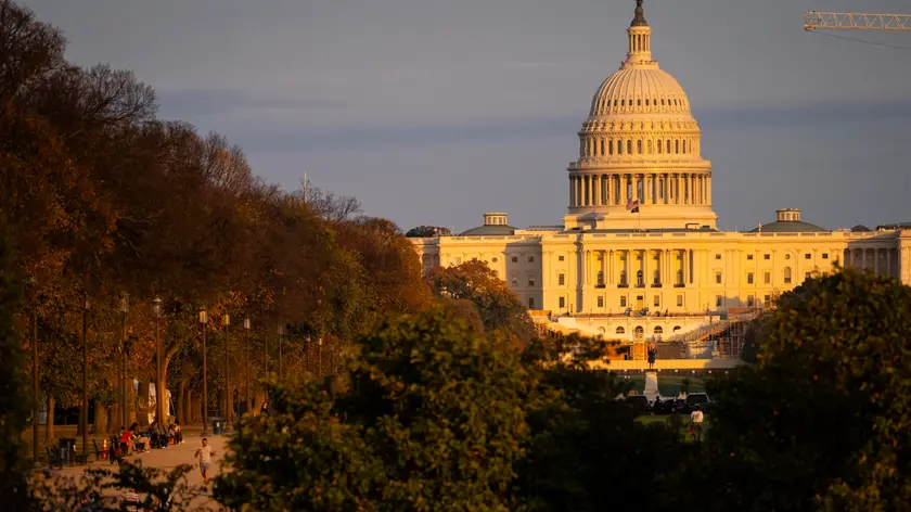 epa11706456 The US Capitol Building at sunset, in Washington, DC, USA, 06 November 2024. Republican presidential candidate Donald J. Trump was declared the winner of the 2024 US presidential election over Democratic presidential candidate US Vice President Kamala Harris. EPA/GRAEME SLOAN