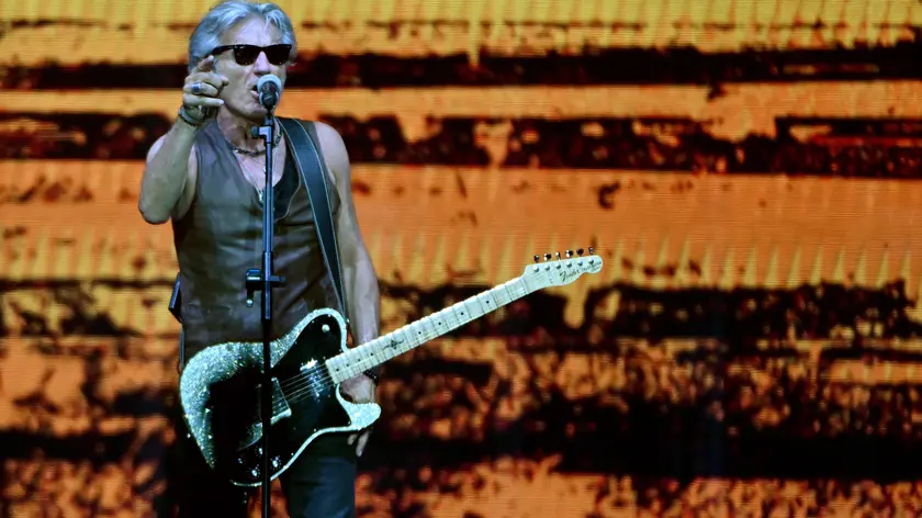 Italian singer Ligabue performs on stage during his concert at the San Siro stadium in Milan, Italy, 05 July 2023. ANSA/DANIEL DAL ZENNARO