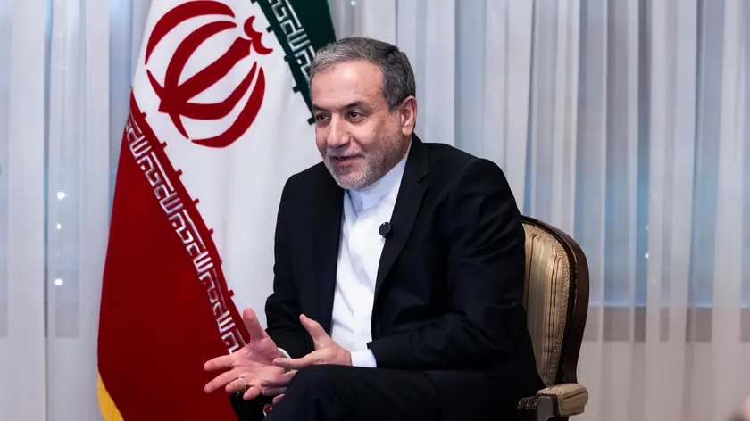 epa11743423 Iranian Minister of Foreign Affairs Seyed Abbas Araghchi attends a press conference at the Iranian ambassador's residence in Lisbon, Portugal, 27 November 2024. EPA/JOSE SENA GOULAO