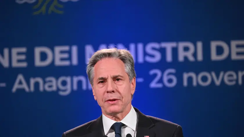 US Secretary of State Antony Blinken gives a press conference at the end of the G7 Foreign Ministers meeting in Fiuggi, Italy, 26 November 2024. ANSA/ALESSANDRO DI MEO