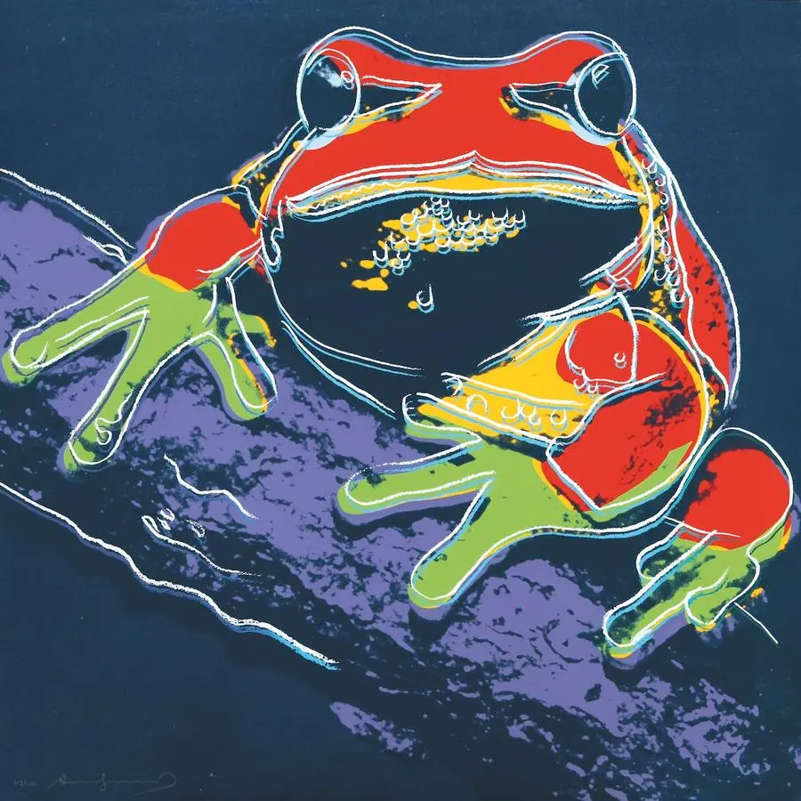 Andy Warhol, Endangered Species: Pine Barrens Tree Frog, 1983, serigrafia su carta Lenox Museum Board, 96,5x96,5 cm, Collezione privata, courtesy Zoya Gallery