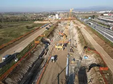 Il cantiere per la realizzazione dell'Alta velocità ferroviaria lungo l'autostrada A4 Brescia-Padova