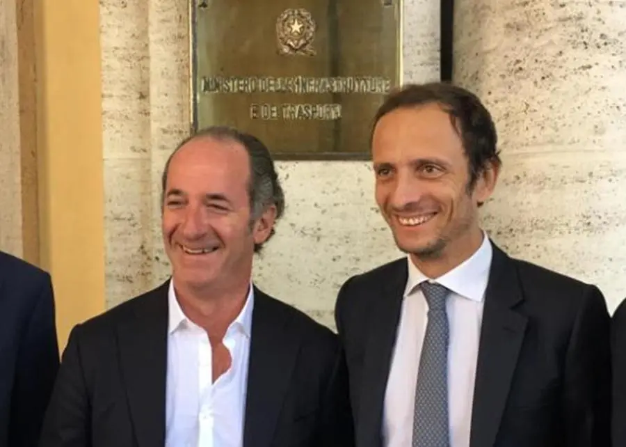 Il presidente del veneto Luca Zaia e del Fvg Massimiliano Fedriga