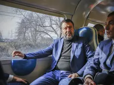 Il ministro Matteo Salvini all’inaugurazione a Torino della ferrovia fino all’aeroporto