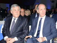 Il ministro Antonio Tajani con il presidente veneto Luca Zaia (foto Interpress)