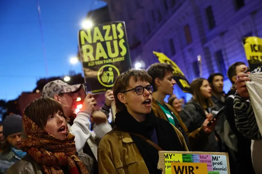 Una delle proteste a Vienna contro il rischio di un governo con l'estrema destra vicina ai neo-nazisti