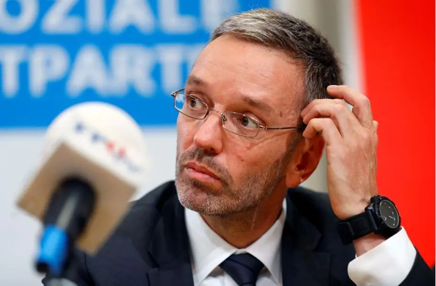 Herbert Kickl quando era ministro degli Interni dell'Austria