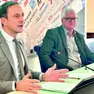 Il governatore della Regione Friuli Venezia Giulia Massimiliano Fedriga alla presentazione del programma di GO! 2025 Nova Gorica Gorizia Capitale Europea della Cultura nella sede dell'Associazione stampa estera a Palazzo Grazioli a Roma