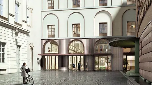 Il rendering del nuovo hotel nella Cavallerizza Reale di Torino