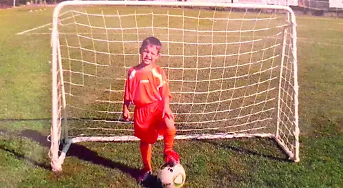 Giacomo De Pieri da bambino in allenamento