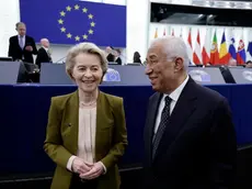 Ursula von der Leyen, presidente della Commissione europea, con Antonio Costa, presidente del Consiglio della Ue