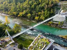 Il ponte pedonale sull'Isonzo