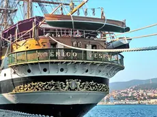 La nave Amerigo Vespucci in una foto di una precedente tappa a Trieste (Lasorte)