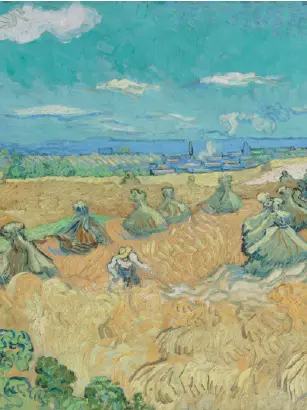 "Auvers, campi di grano con falciatore", Vincent van Gogh