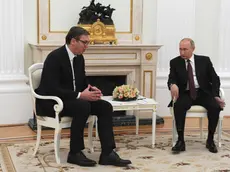 Un incontro al Cremlino tra Vučić e Putin nel giugno del 2020 Foto Ansa Epa