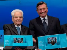 Il Presidente della Repubblica Sergio Mattarella e l’ex Capo di Stato sloveno Borut Pahor hanno ricevuto, a Gorizia, il premio Santi Ilario e Taziano. Fotoservizi Ansa e Bumbaca