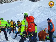 Le ricerche dopo la valanga a Forcella Giau