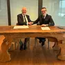 Il presidente di Pmp Industries, Luigino Pozzo, e il direttore di Finest, Eros Goi