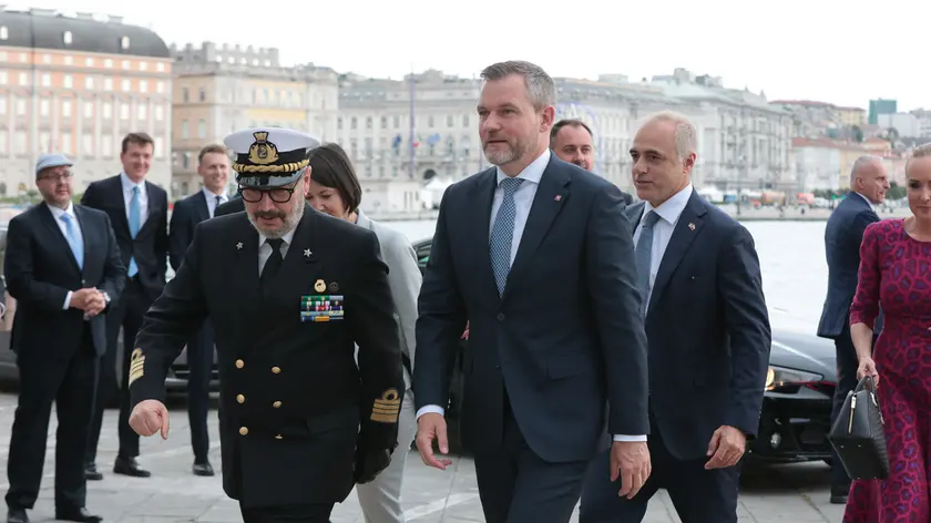 L'arrivo del presidente slovacco alla Capitaneria di Porto (Lasorte)