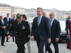 L'arrivo del presidente slovacco alla Capitaneria di Porto (Lasorte)