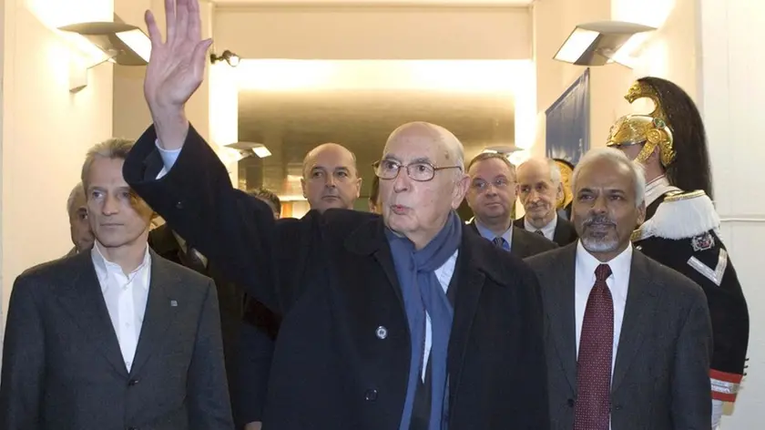 Giorgio Napolitano nel corso di una sua visita a Trieste
