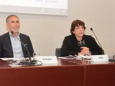 Il direttore editoriale dei quotidiani Nem, Paolo Possamai, e Francesca Fresa, direttrice artistica del Link Media Festival