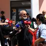 Edi Rama, il premier uscente e riconfermato parla alla stampa dopo aver votato Foto Epa