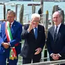 L'arrivo di Mattarella, al suo fianco Zaia e Brugnaro (foto Interpress)